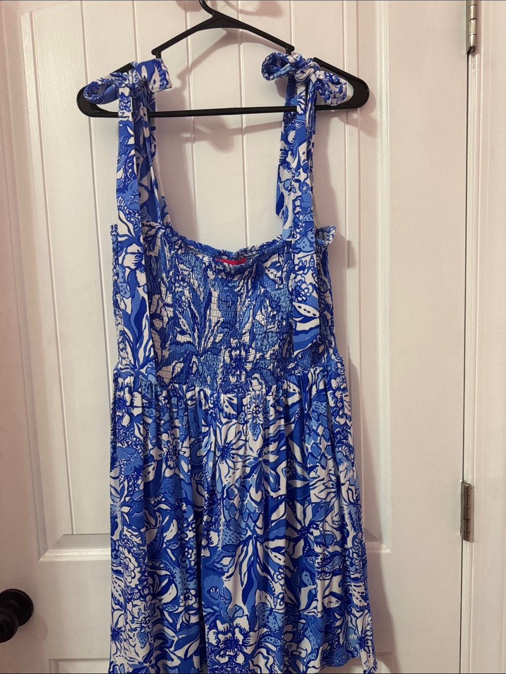 Lilly Pulitzer Blue Tang Flocking Fabulous Rivera Smocked Romper